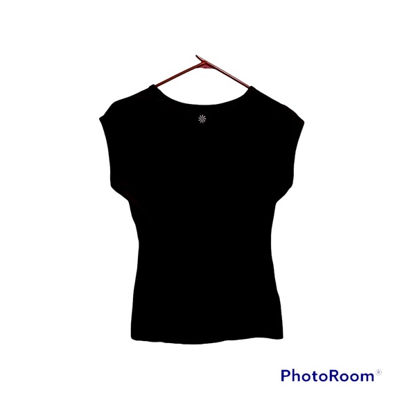 NWOT ATHLETA  ATHLEISURE TOP SIZE XS 2 TONE BLACK - Picture 2 of 9